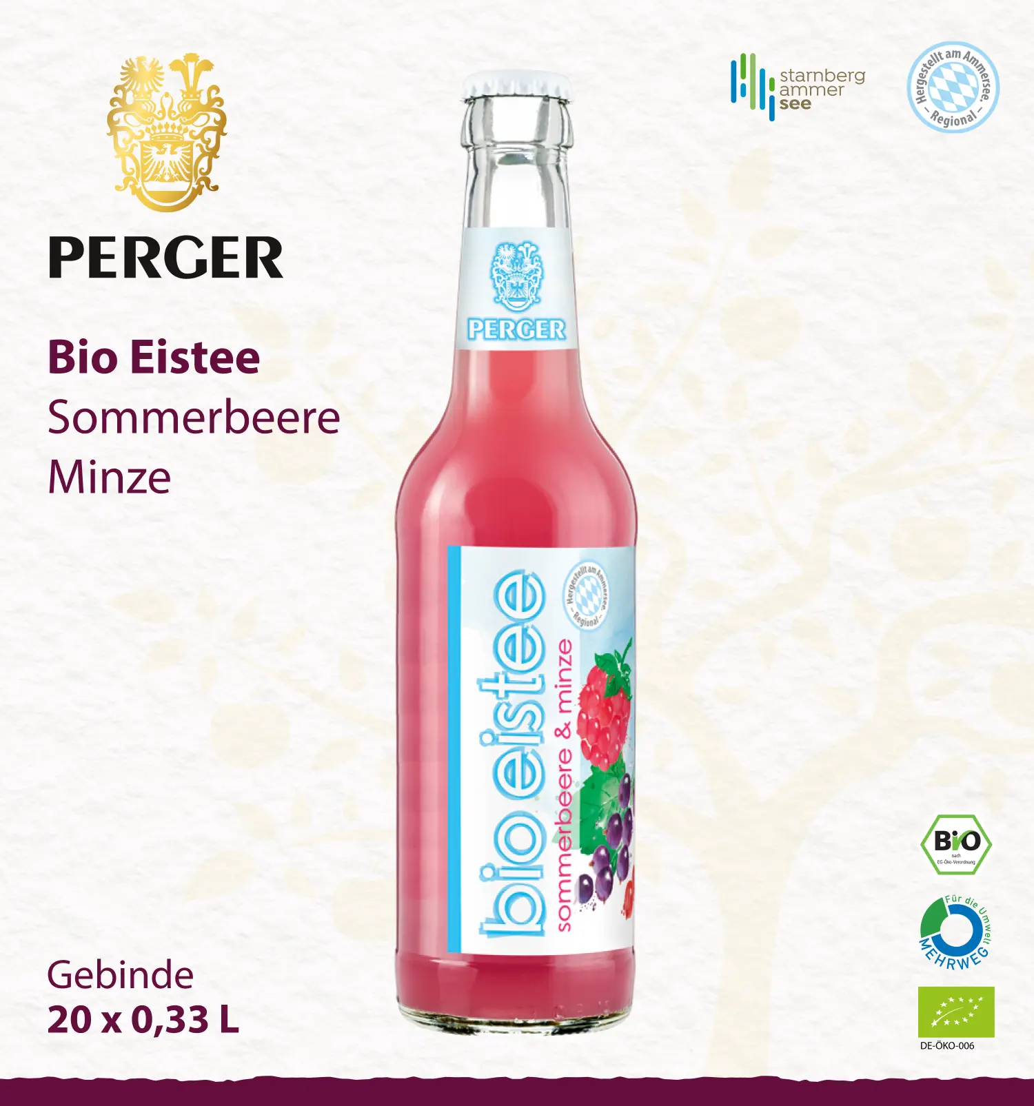 Bio Eistee Sommerbeere-Minze (20 x 0,33L Kiste)