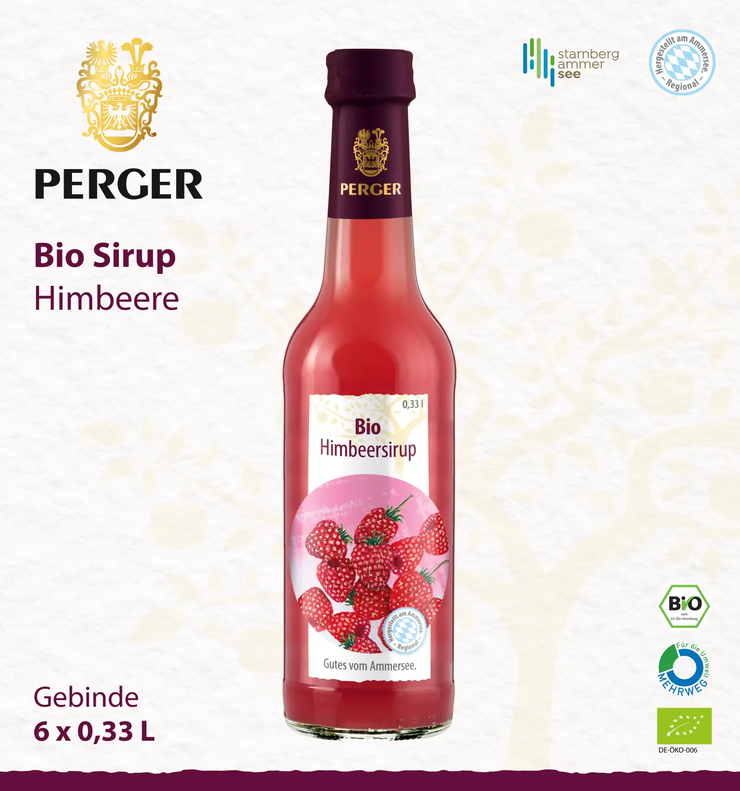 Bio Sirup Himbeere (10 x 0,33L Kiste)