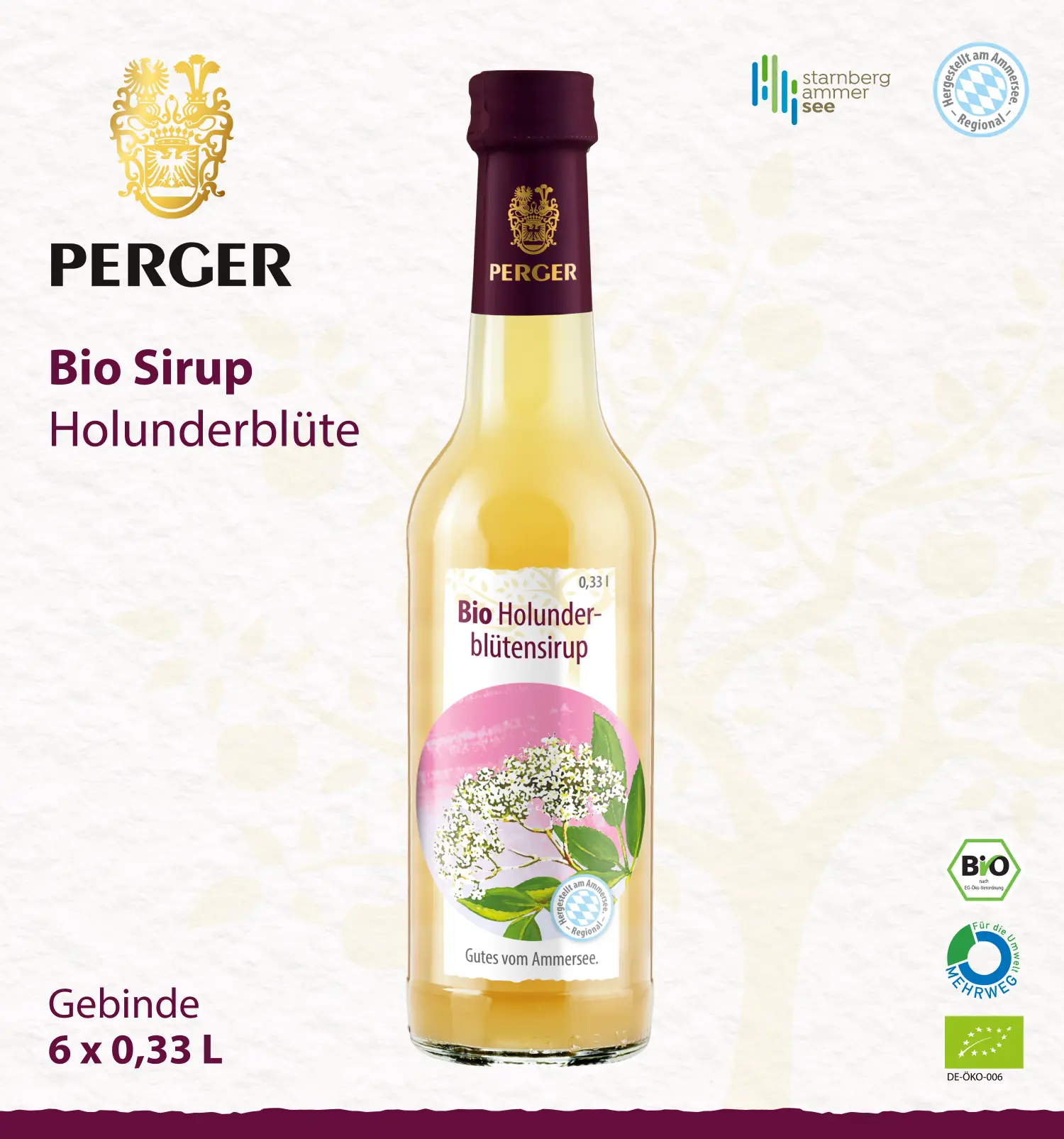 Biokreis Sirup Holunderblüte (10 x 0,33L Kiste)