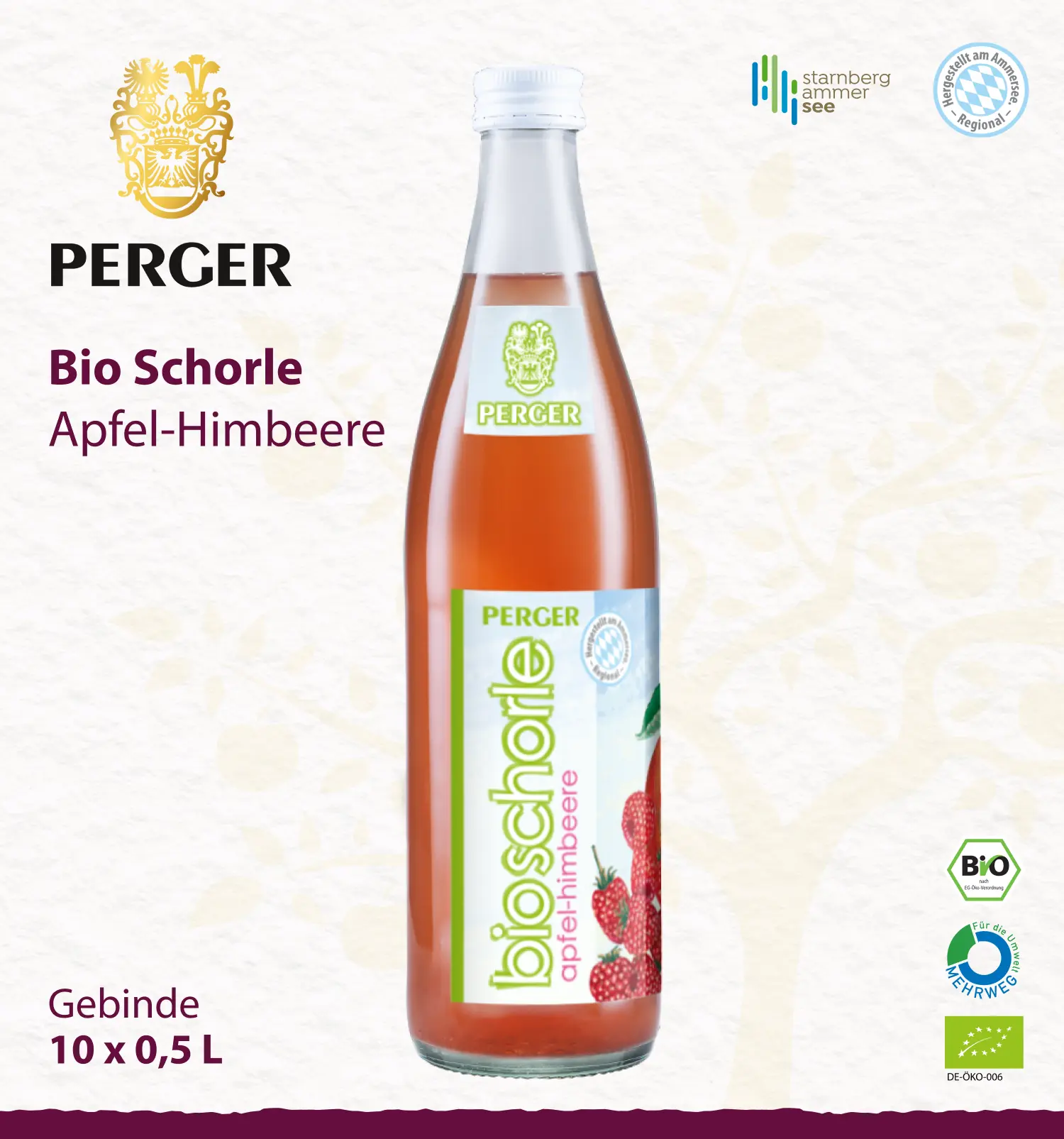 Bio Schorle Apfel-Himbeere (10 x 0,5L Kiste)