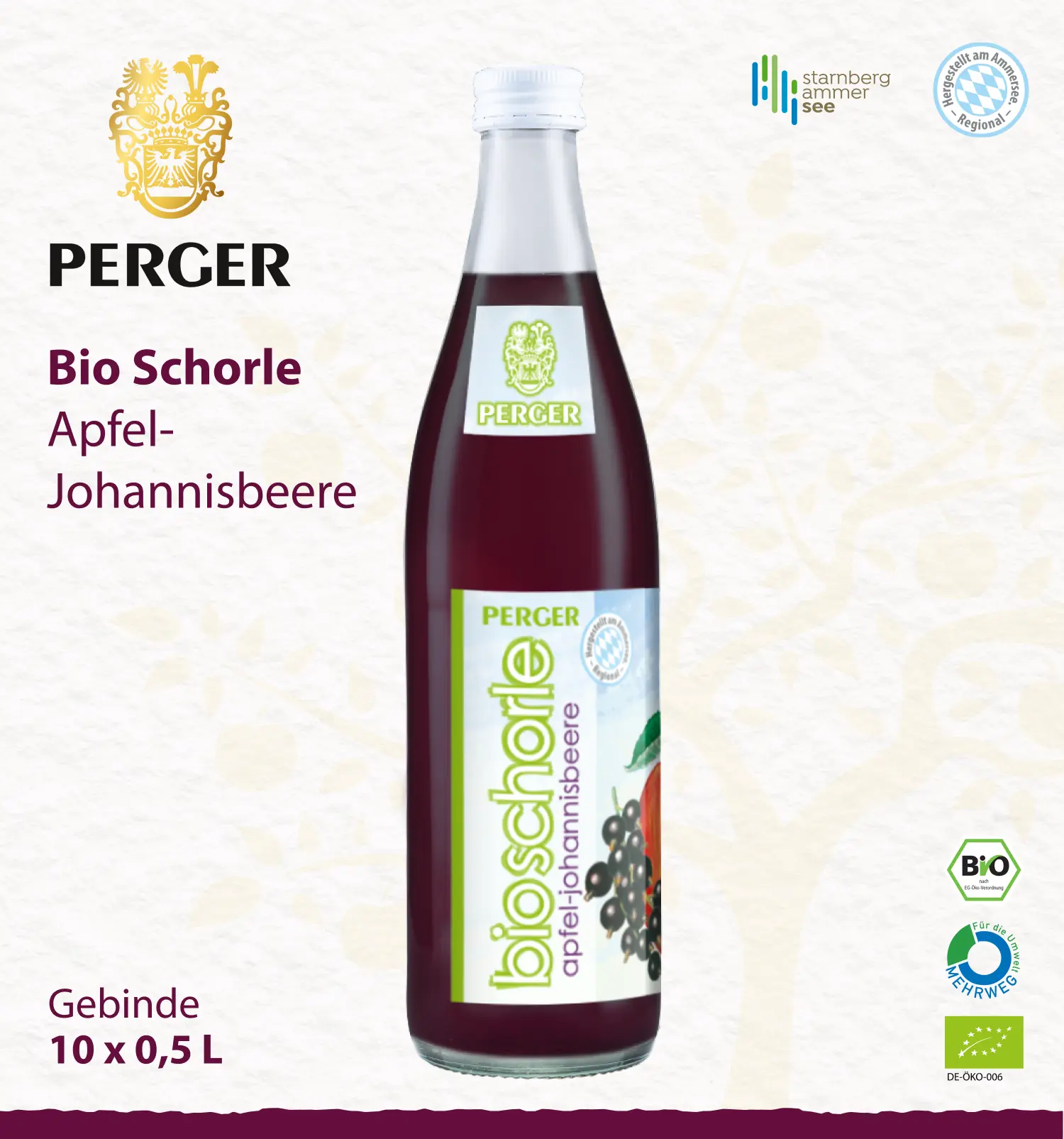 Bio Schorle Apfel-Johannisbeere (10 x 0,5L Kiste)