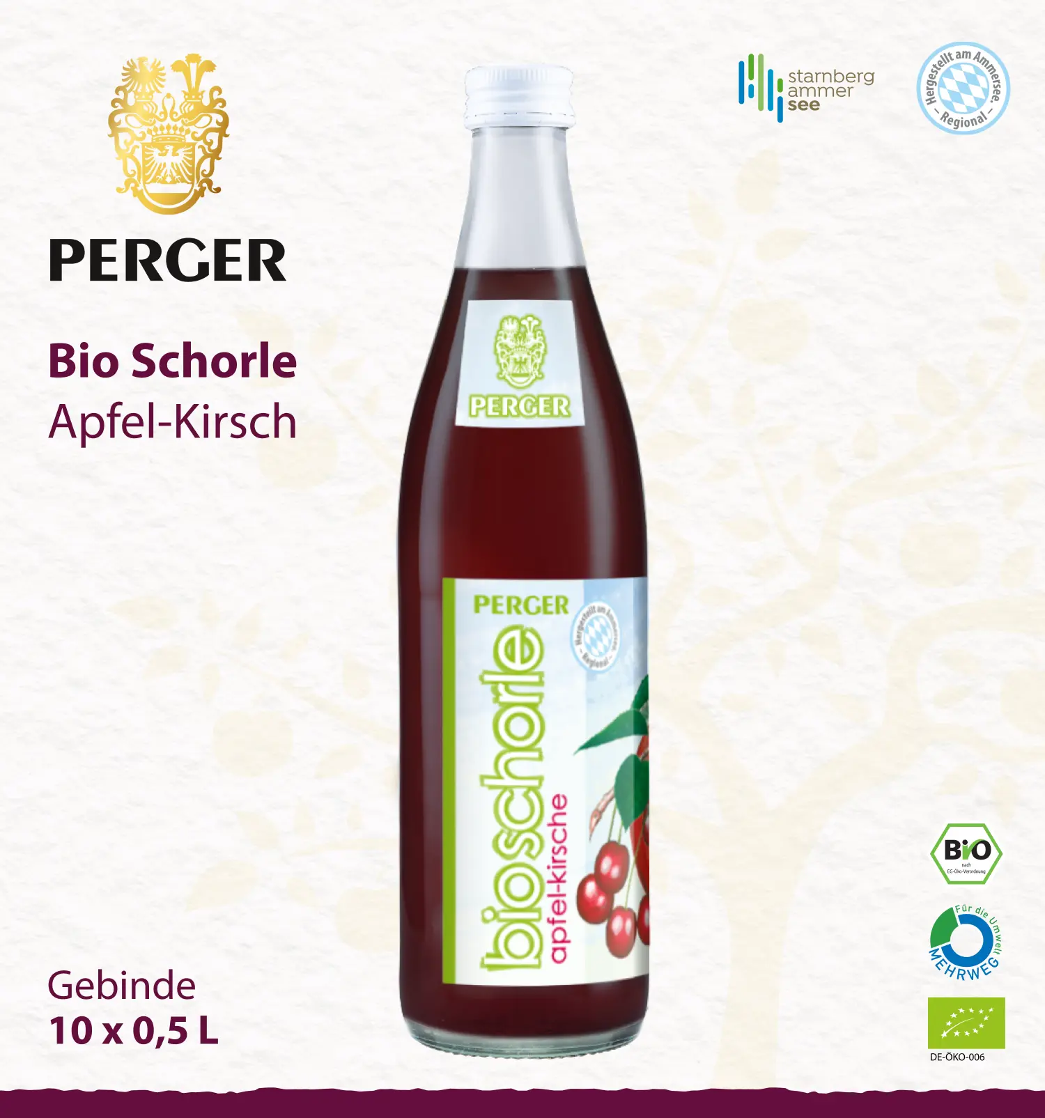 Bio Schorle Apfel-Kirsche (10 x 0,5L Kiste)