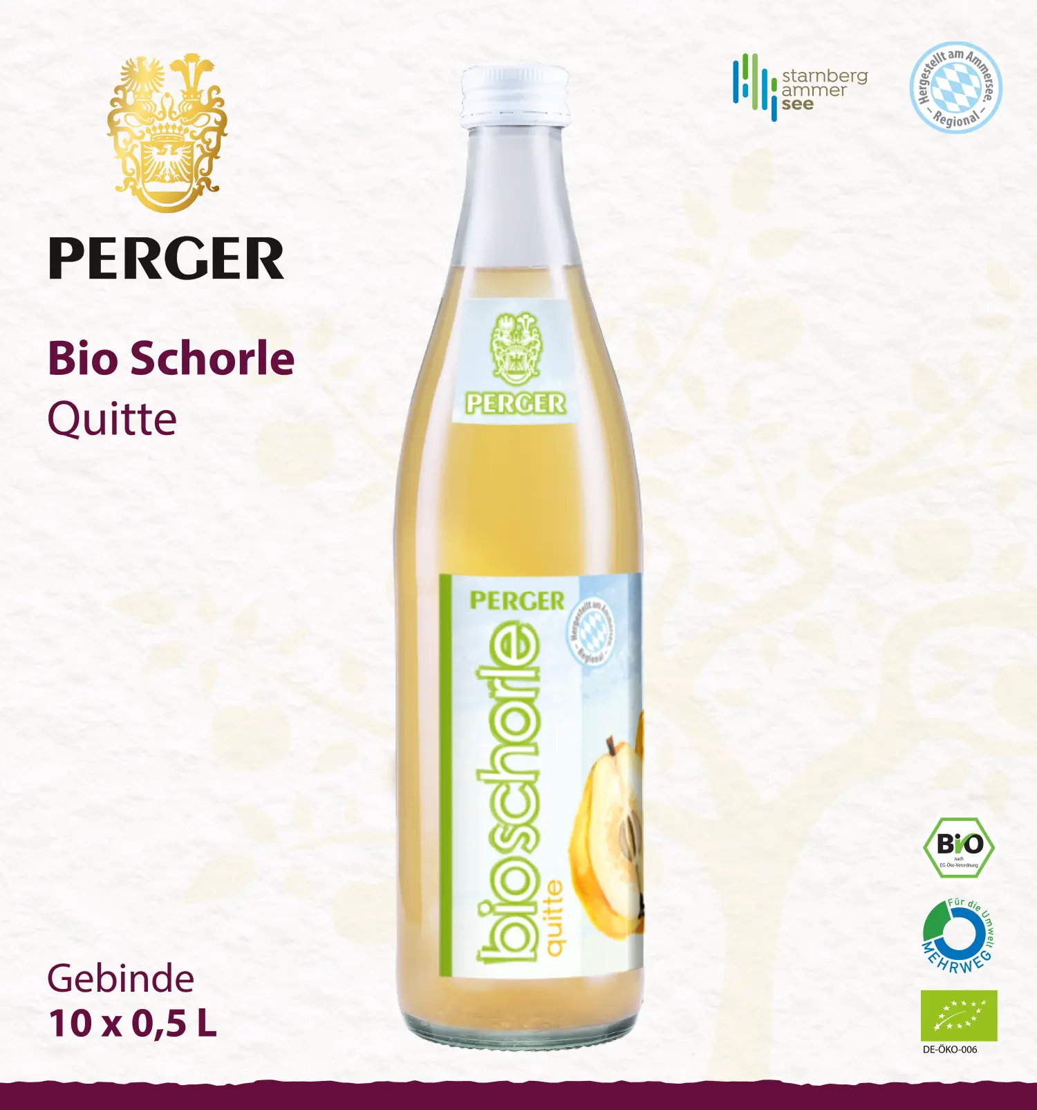 Bio Schorle Quitte (10 x 0,5L Kiste)