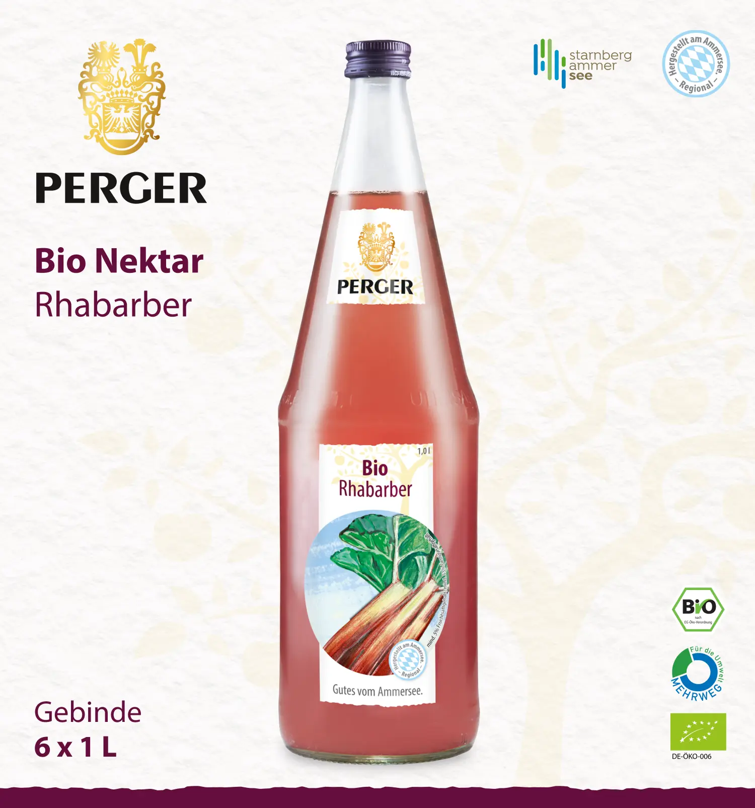 Bio Rhabarber (6 x 1L Kiste)