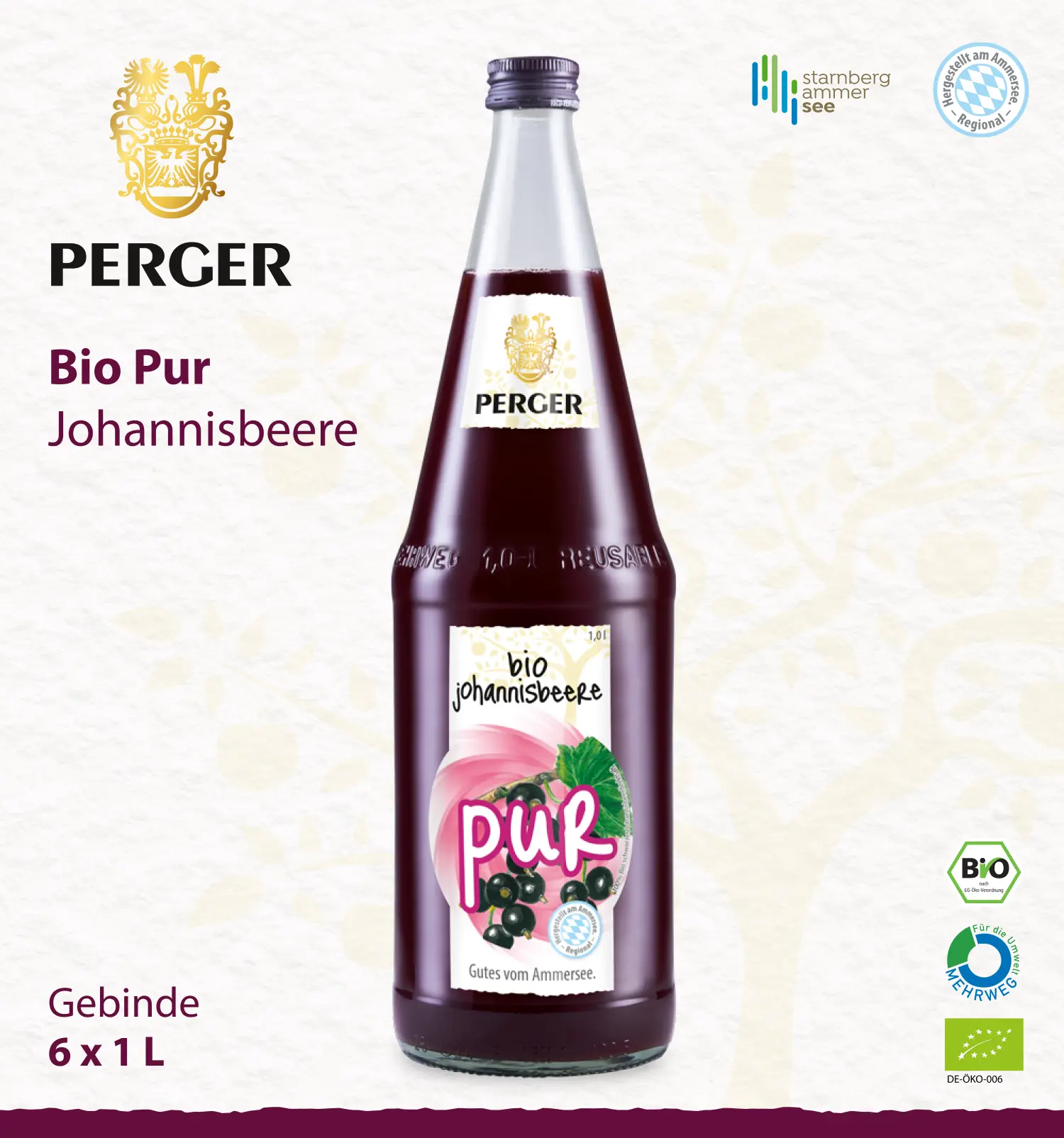 Bio Pur Johannisbeere (6 x 1L Kiste)