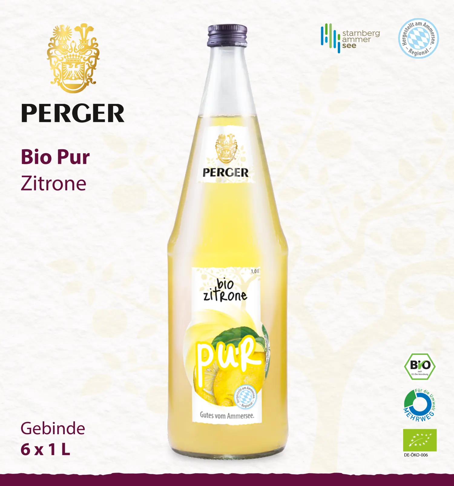 Bio Pur Zitrone (6 x 1L Kiste)
