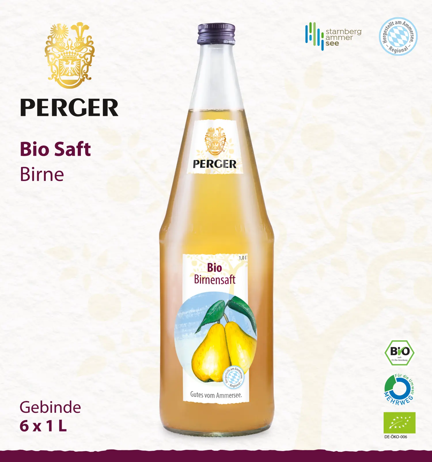 Bio Birnensaft (6 x 1L Kiste)