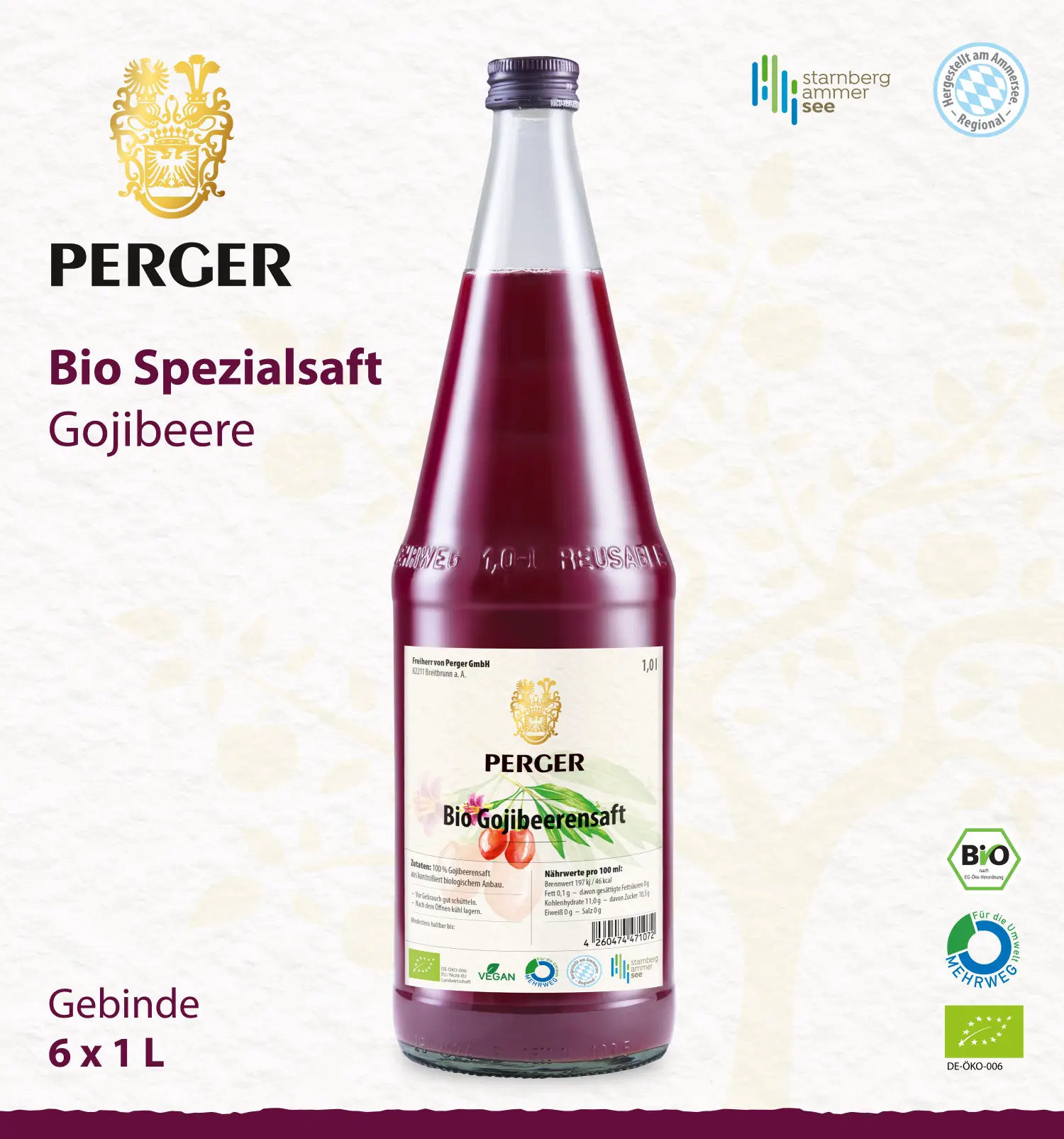 Bio Gojibeerensaft (6 x 1L Kiste)
