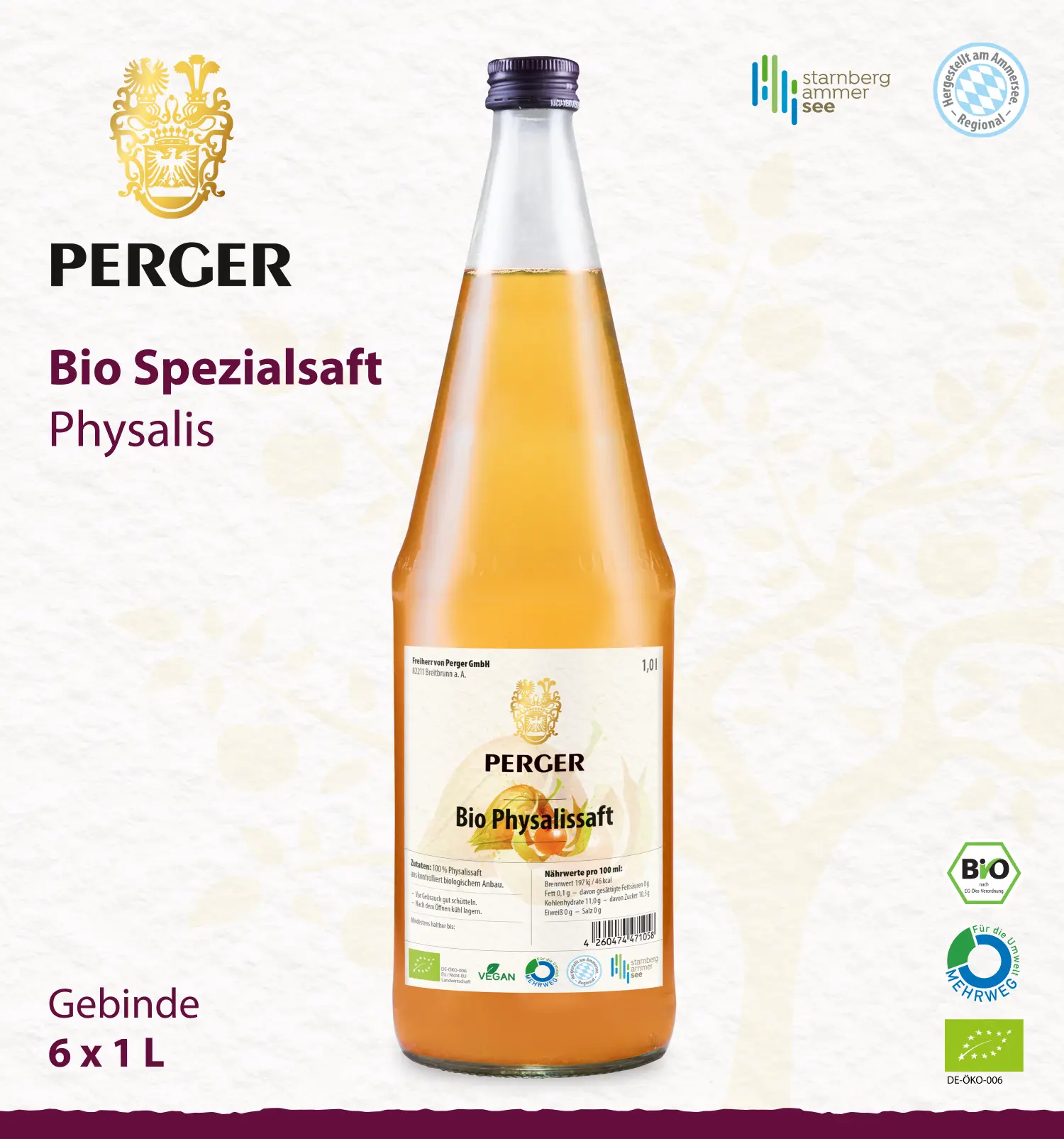 Bio Physalissaft (6 x 1L Kiste)