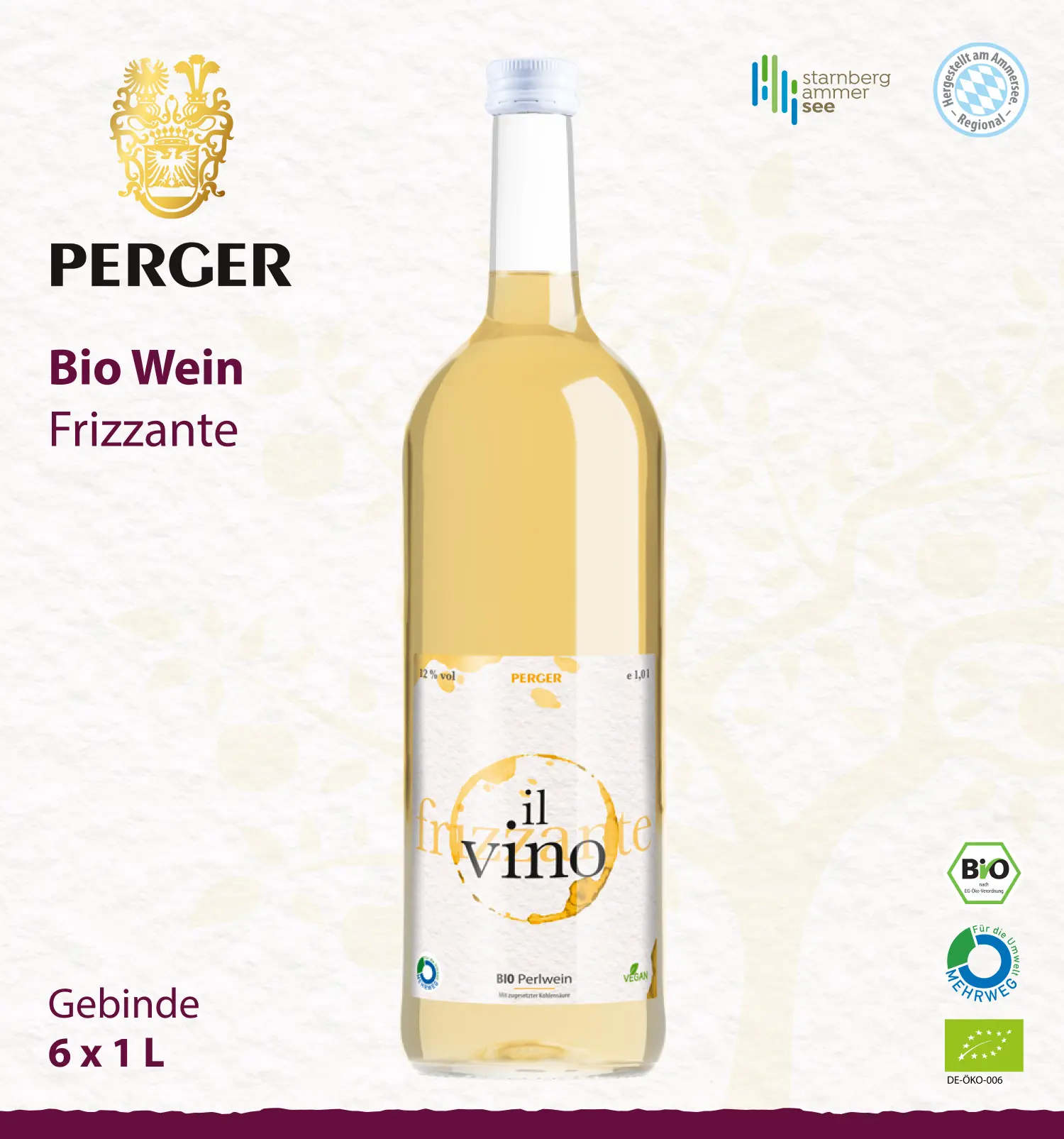 Il Vino Frizzante – Bio Perlwein (6 x 1L Kiste)