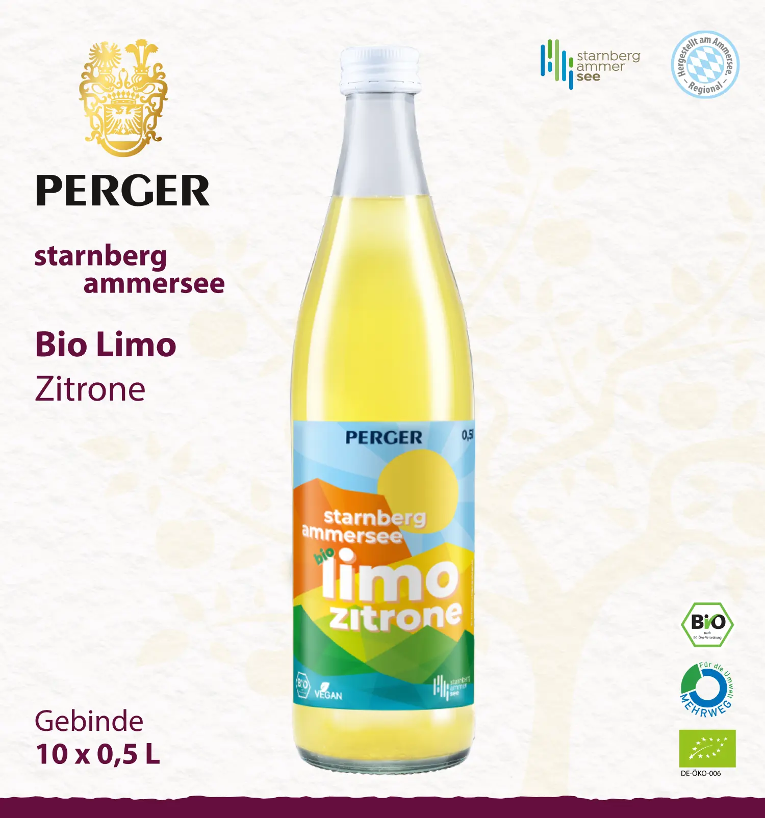Starnberg Ammersee – Bio Limo Zitrone (20 x 0,5L)