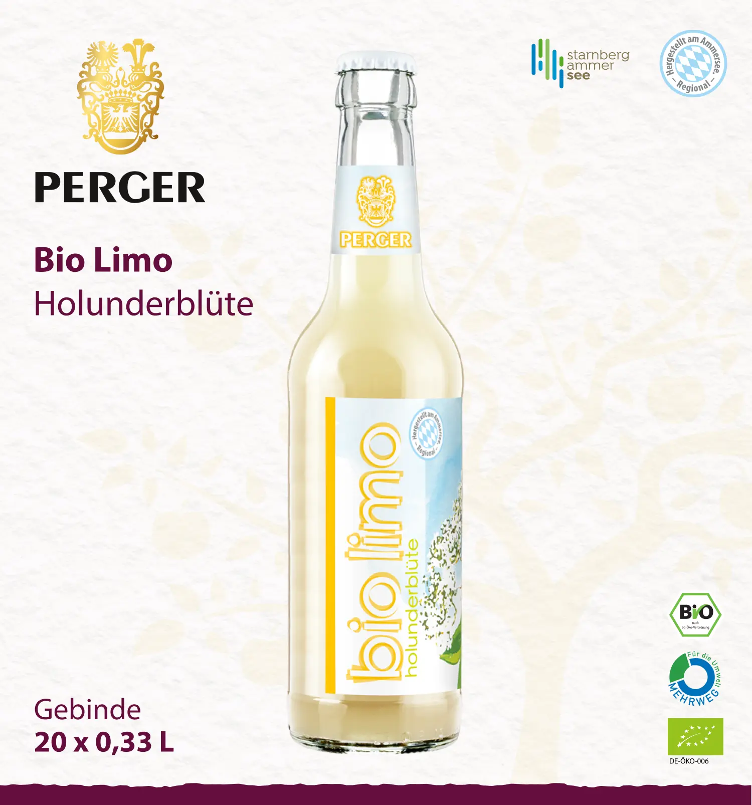 Bio Limo Holunderblüte (20 x 0,33L Kiste)