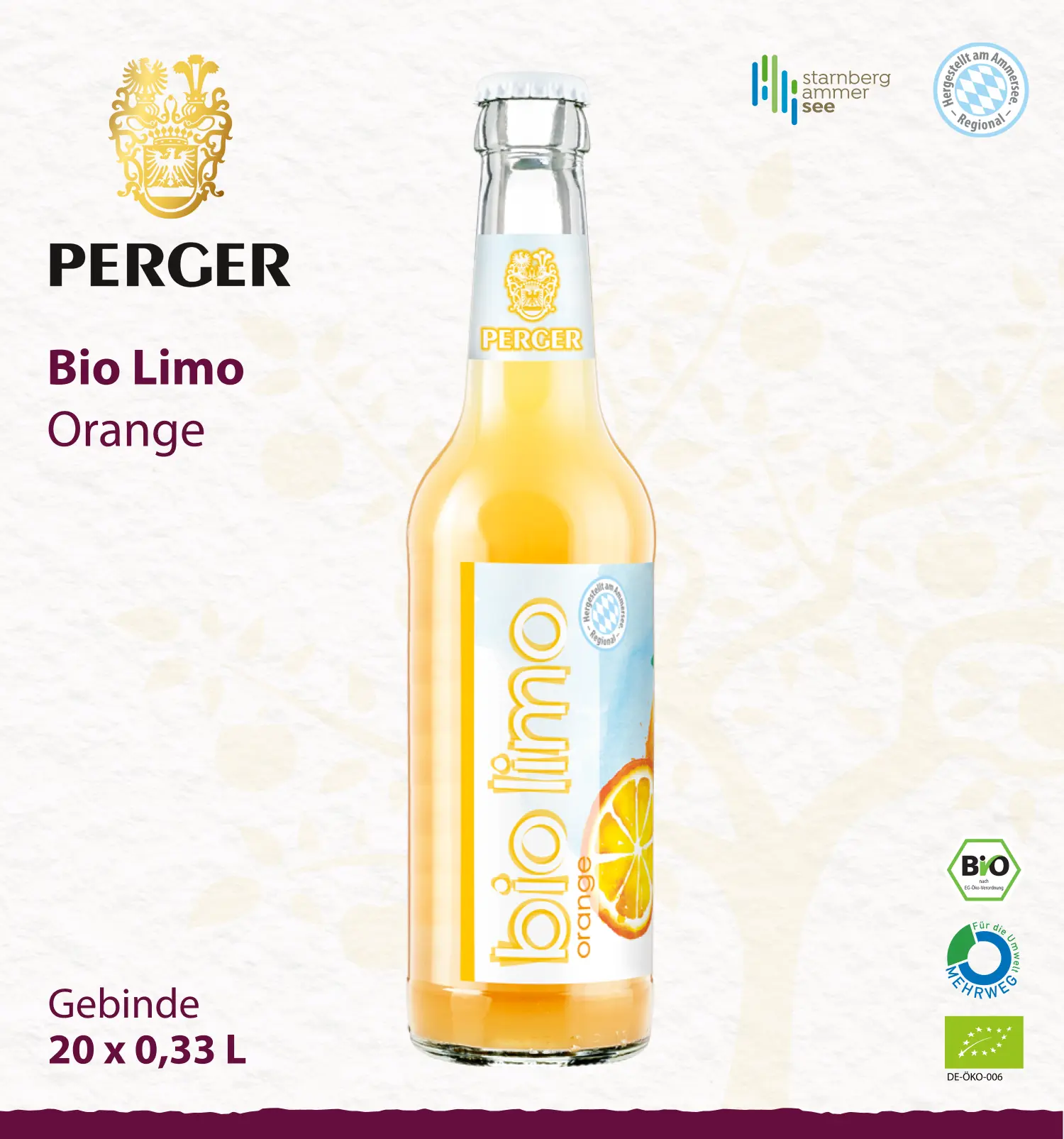 Bio Limo Orange (20 x 0,33L Kiste)