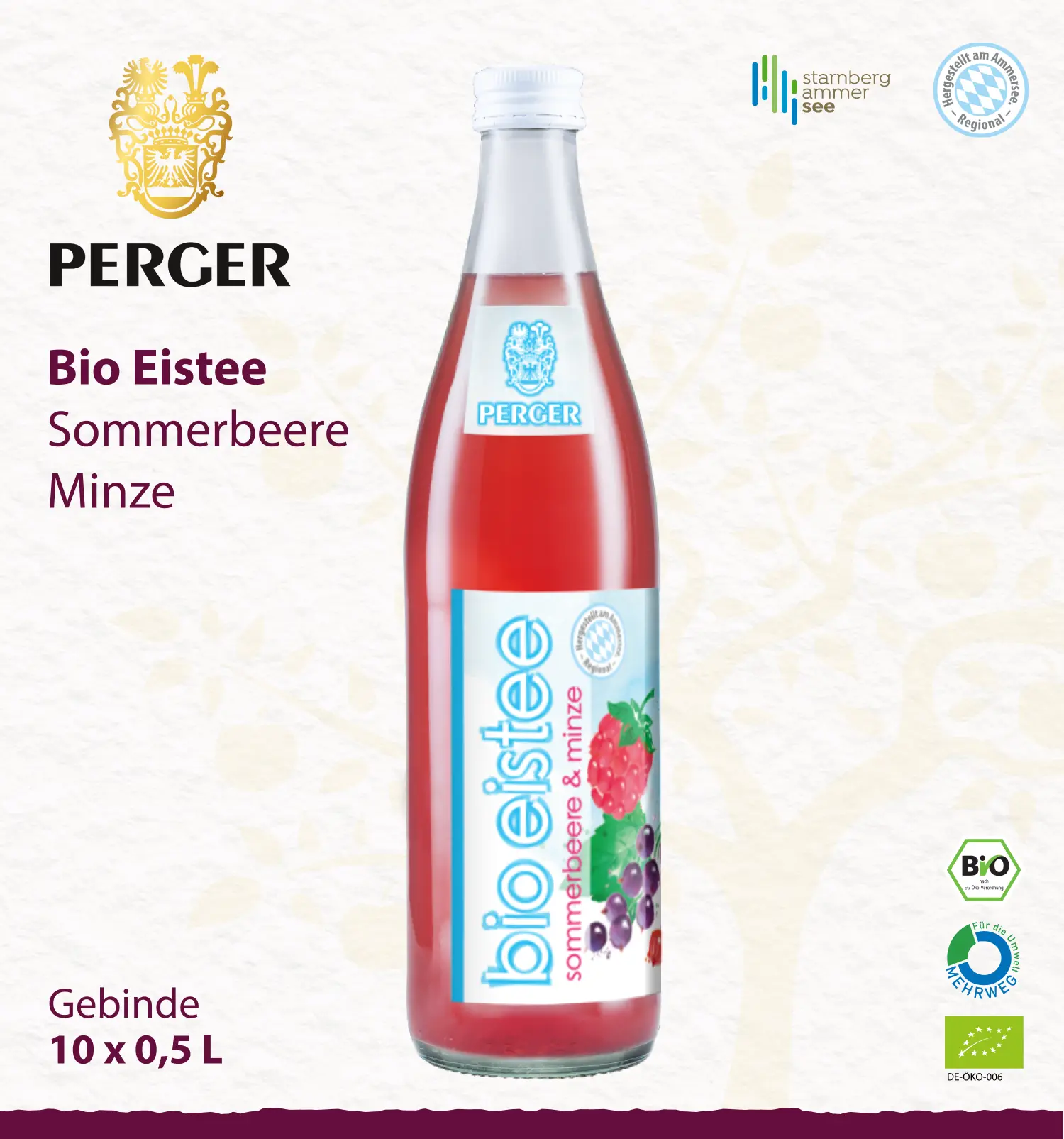 Bio Eistee Sommerbeere-Minze (10 x 0,5L Kiste)