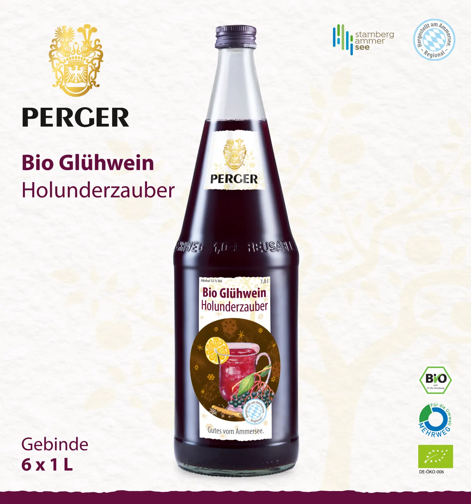 Bio Glühwein Holunderzauber (6 x 1L Kiste)