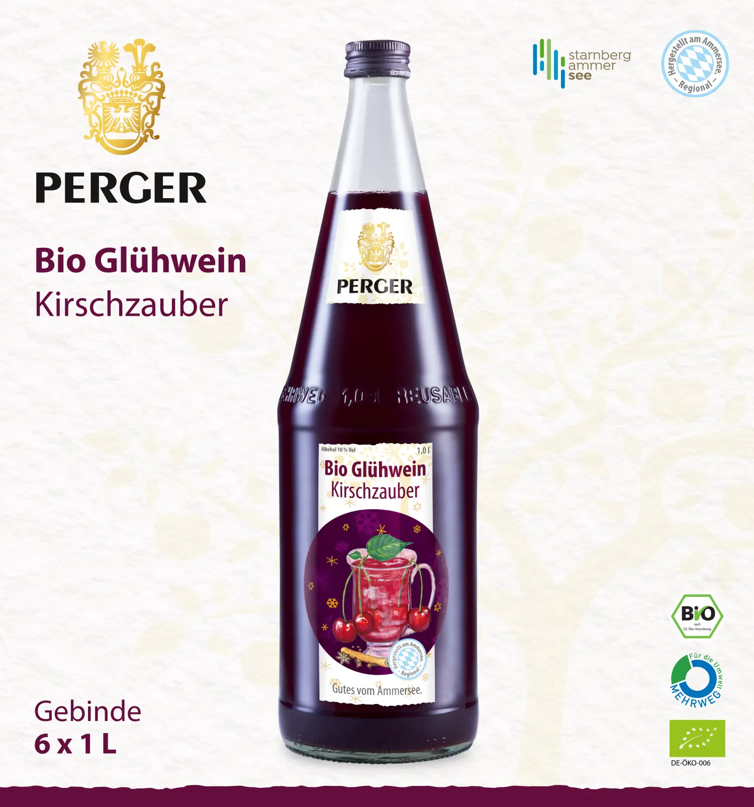 Bio Glühwein Kirschzauber (6 x 1L Kiste)