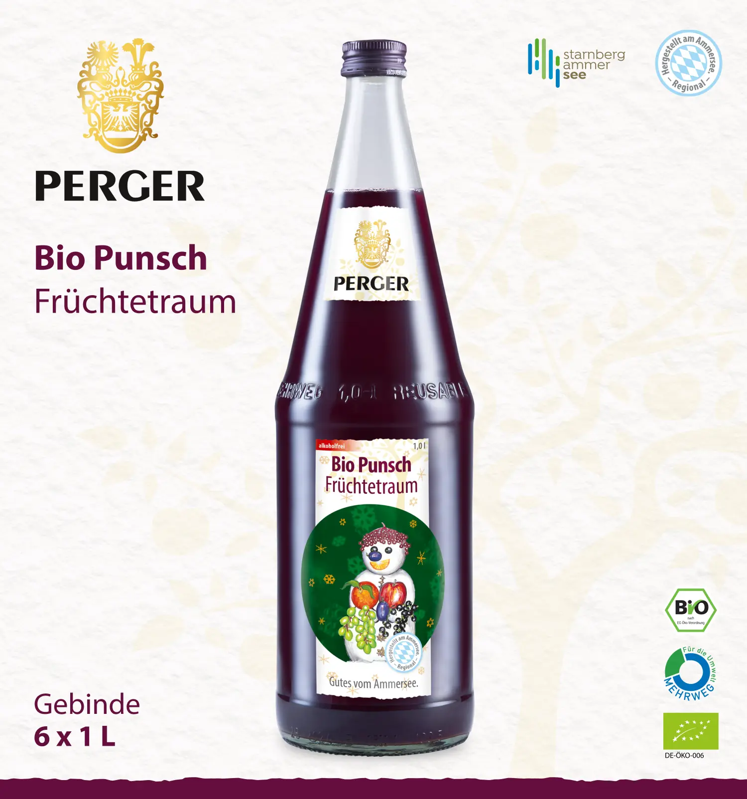 Bio Punsch Früchtetraum (6 x 1L Kiste)