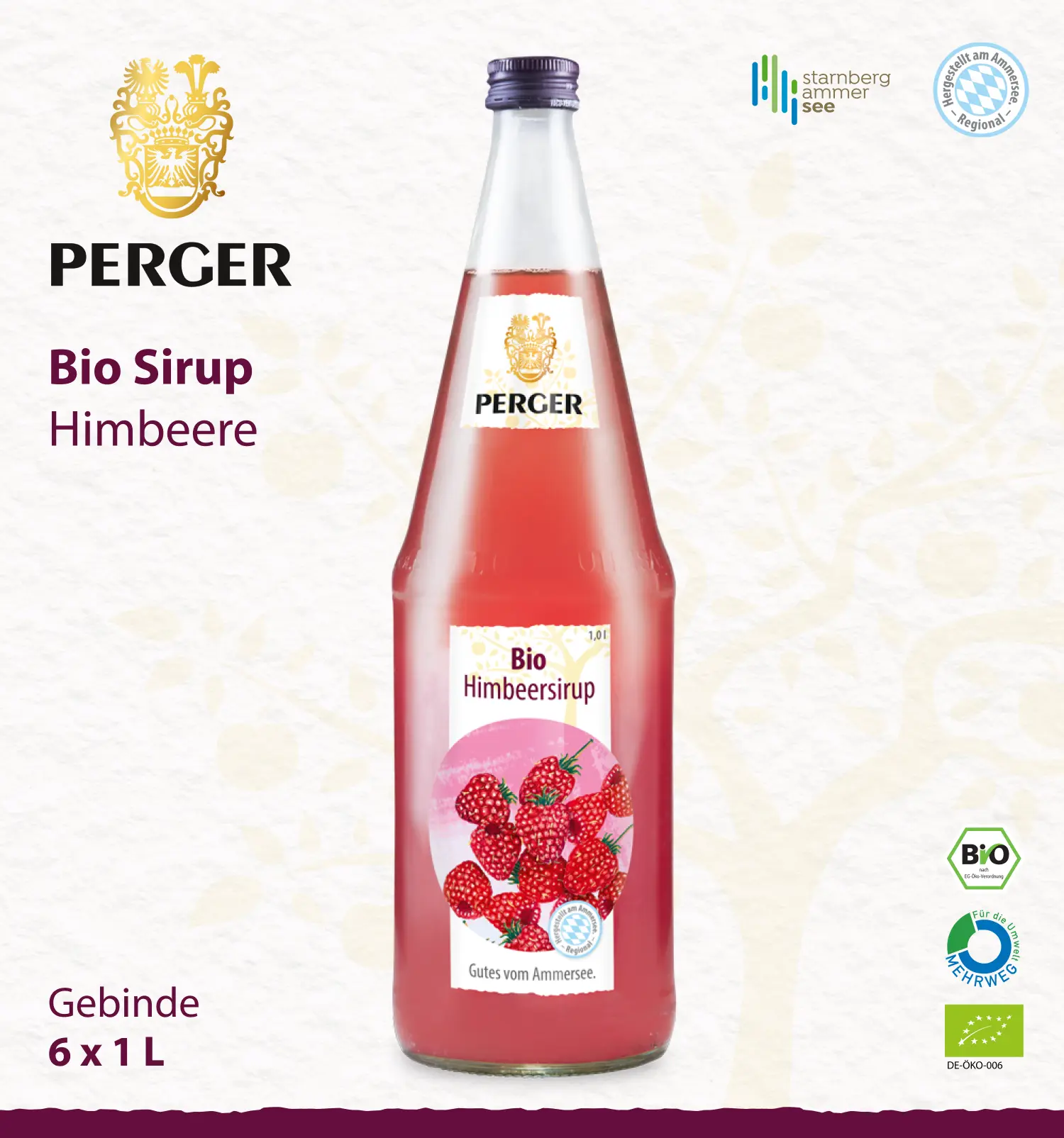Bio Sirup Himbeere (6 x 1L Kiste)