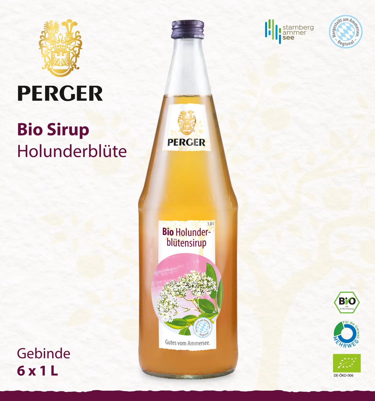 Biokreis Sirup Holunderblüte (6 x 1L Kiste)